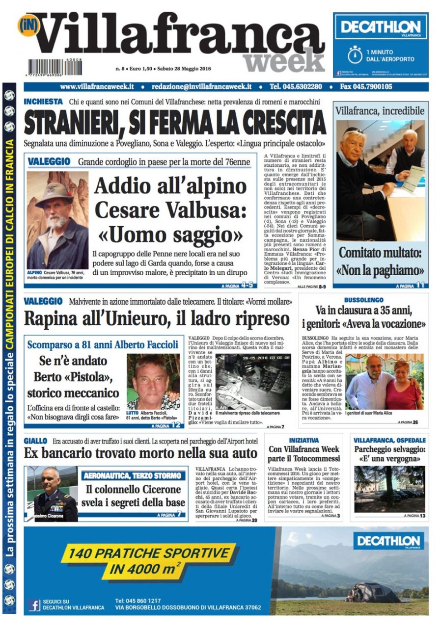 VillafrancaWeek, la prima pagina di sabato 28 maggio