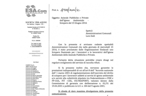 Sciopero lavoratori igiene ambientale