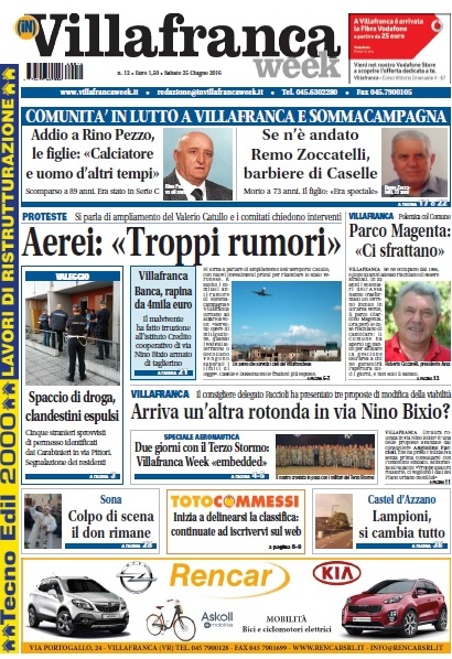 VillafrancaWeek in edicola, ecco la prima pagina