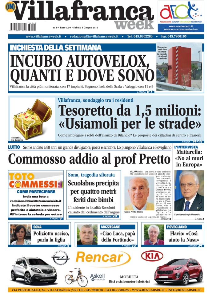 VillafrancaWeek, la prima pagina di sabato 4 giugno