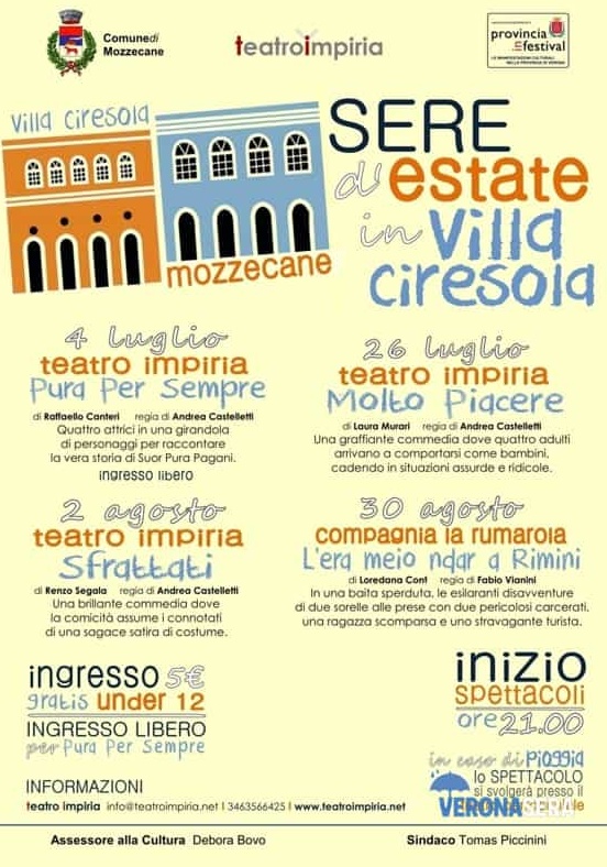 Mozzecane, al via “Sere d’Estate in Villa Ciresola”