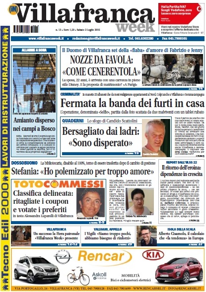 VillafrancaWeek in edicola, ecco la prima pagina