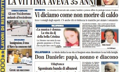 VillafrancaWeek in edicola, ecco la prima pagina