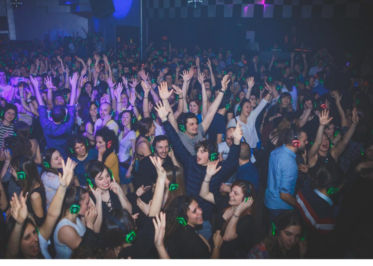 Silent disco party in piazza erbe