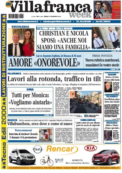 VillafrancaWeek in edicola, ecco la prima pagina