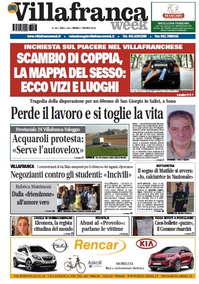 VillafrancaWeek in edicola, ecco la prima pagina