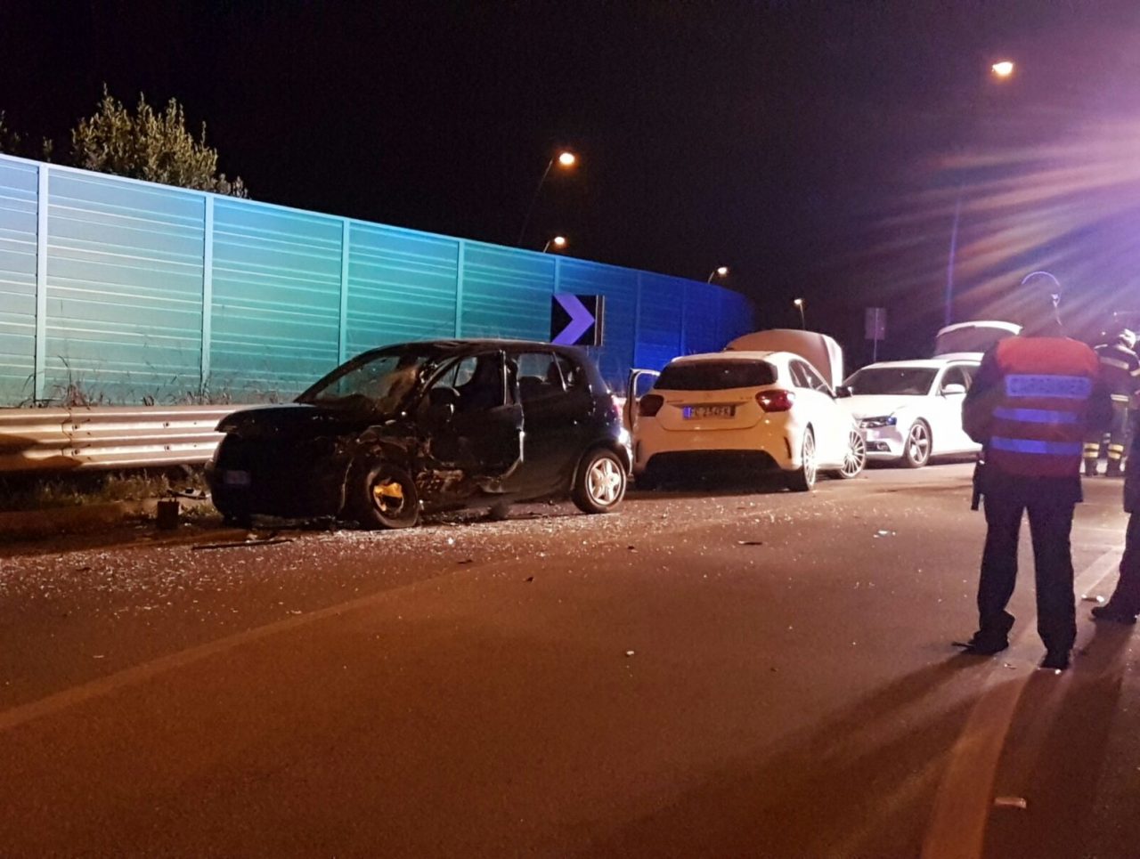 Incidente frontale fra tre auto a Povegliano