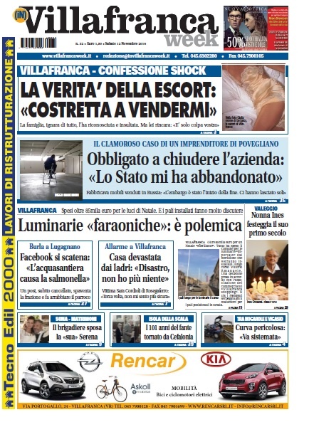VillafrancaWeek in edicola, ecco la prima pagina