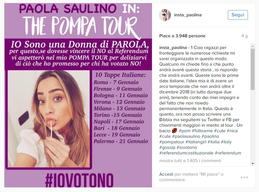 Sesso orale a chi ha votato No; promessa mantenuta