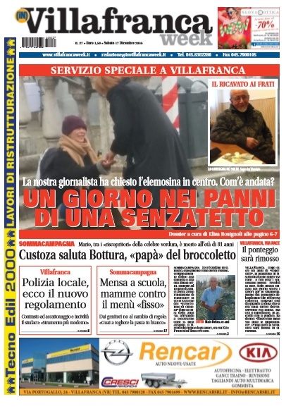 VillafrancaWeek in edicola, ecco la prima pagina