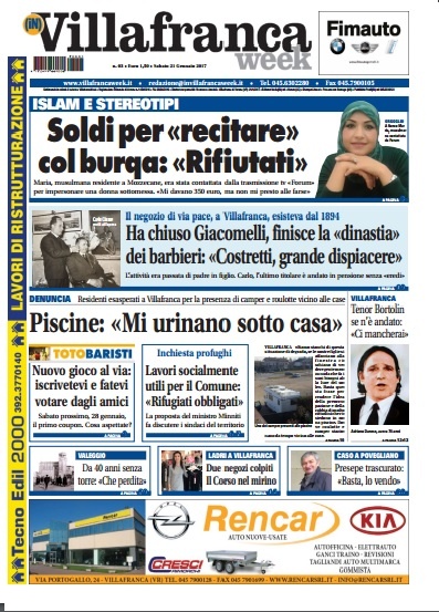 VillafrancaWeek in edicola, ecco la prima pagina