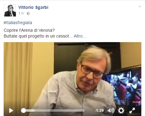 “Cappello” all’Arena di Verona, Sgarbi furioso: “Mettetevelo nel c…”