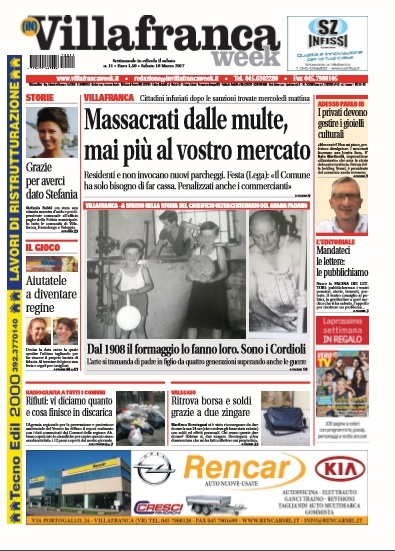 Ecco la prima pagina di VillafrancaWeek!