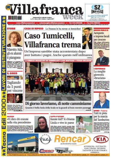 VillafrancaWeek è in edicola, ecco la prima pagina