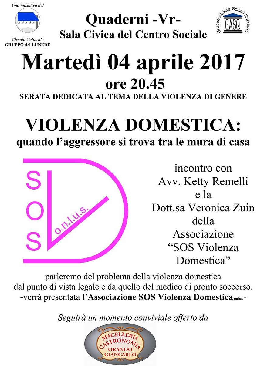 Violenza domestica, se ne parla questa sera