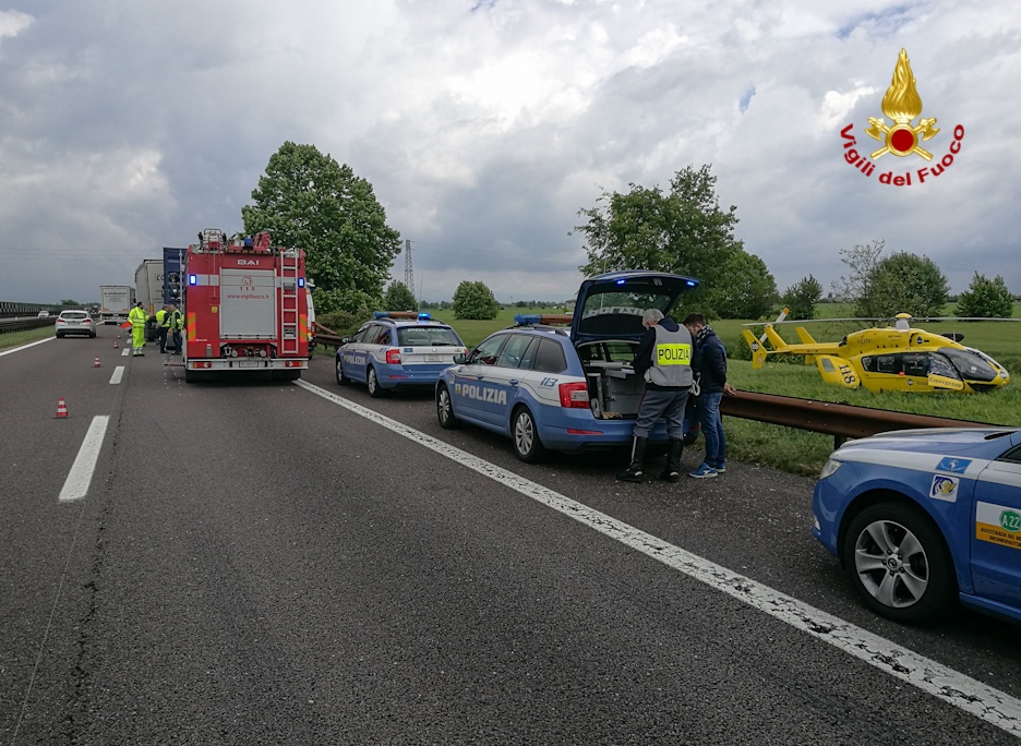 Incidente sulla A22 a Nogarole Rocca, FOTO e VIDEO