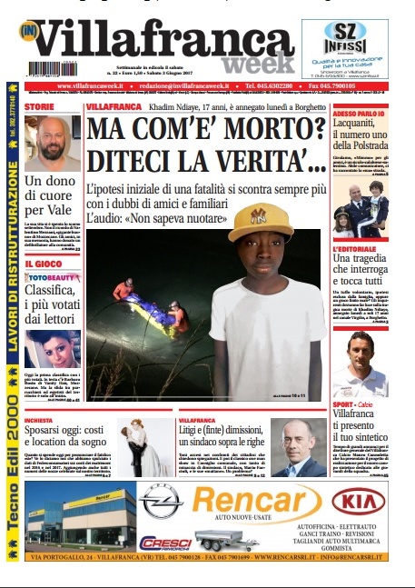 Ecco la prima pagina di VillafrancaWeek