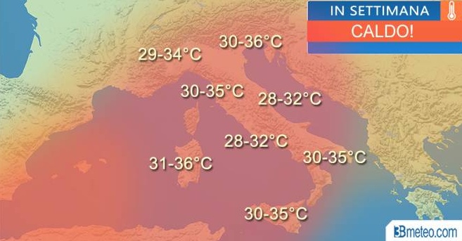In arrivo sole e caldo afoso