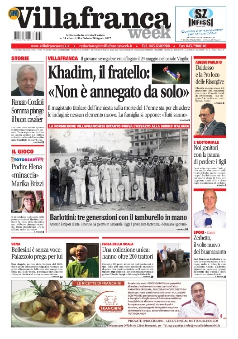 La prima pagina di VILLAFRANCAWEEK