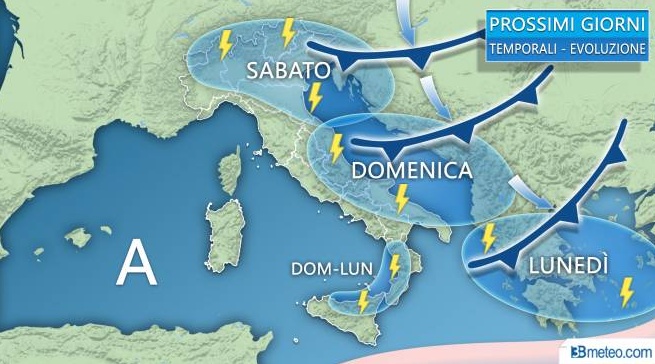 Villafranca meteo, attesi temporali