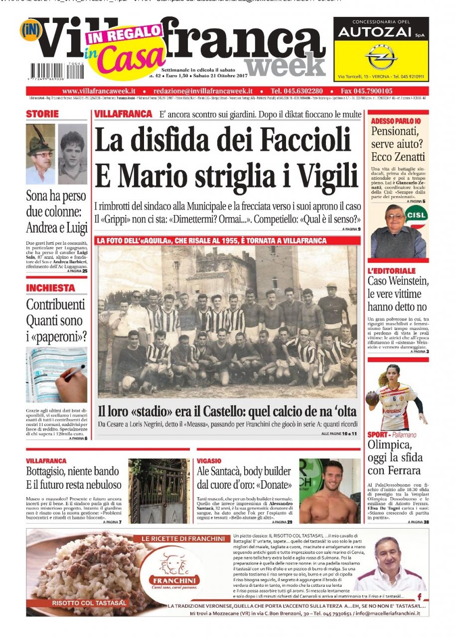 La prima pagina di VILLAFRANCAWEEK