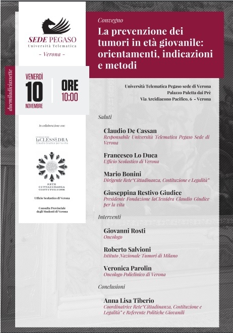 Tumori in età giovanile, incontro sulla prevenzione