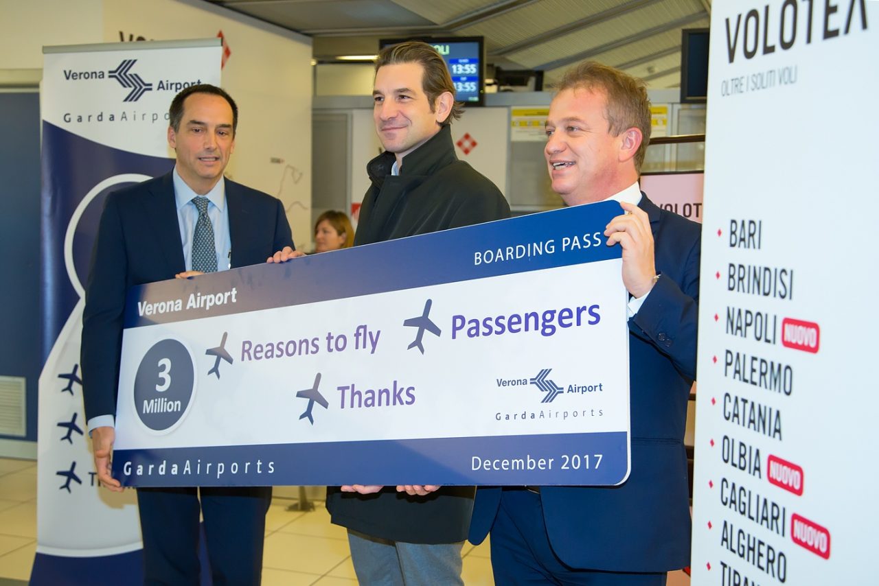 Catullo, premiato il 3milionesimo passeggero