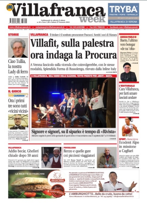 La prima pagina di VILLAFRANCAWEEK