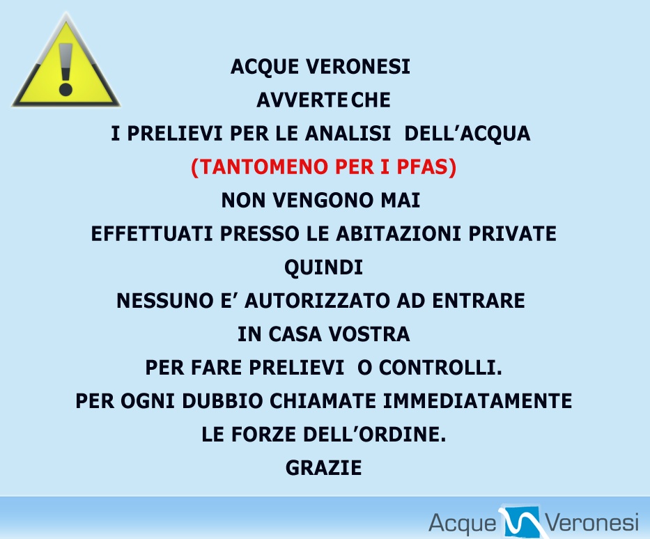 Acque veronesi: attenzione ai falsi operatori