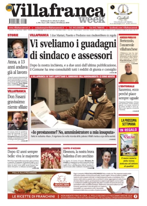 La prima pagina di VILLAFRANCAWEEK