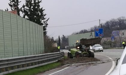 Valeggio, strada bloccata per letame