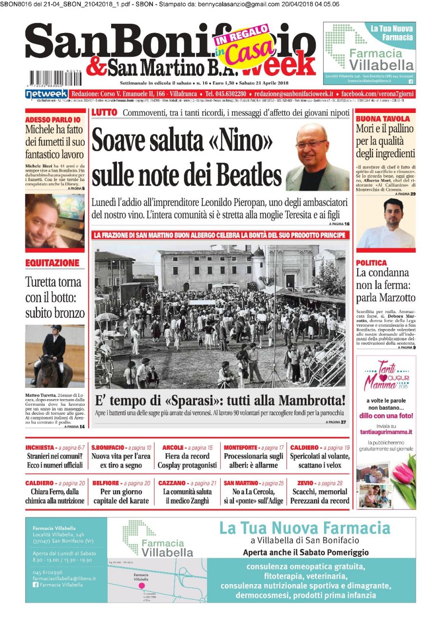San Bonifacio e San Martino B. A. Week vi aspetta in edicola