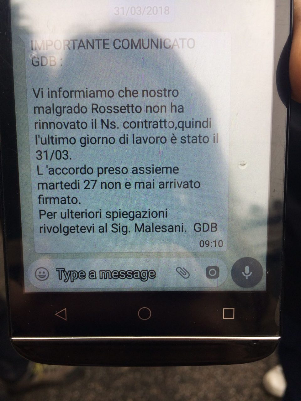 Sciopero lavoratori al magazzino logistico di Rossetto