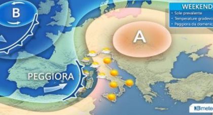 Previsioni meteo per il fine settimana