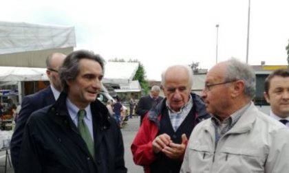 Il governatore della Lombardia Attilio Fontana in visita a Merate FOTO E VIDEO