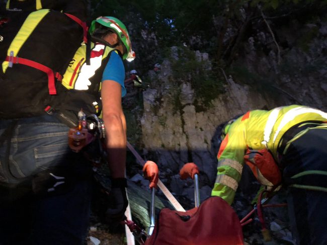 Incidente mortale sulla slackline recupero nella notte