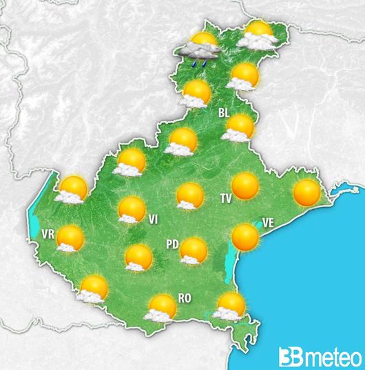 Le previsioni meteo per domenica