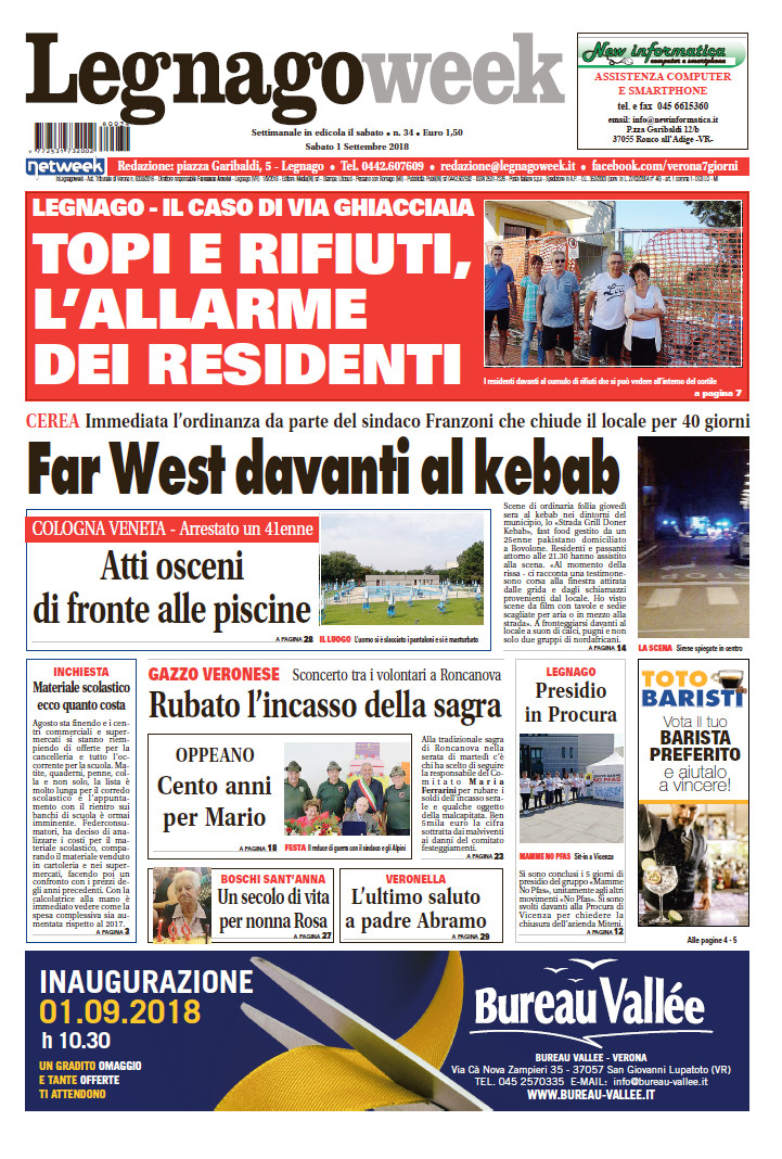 A voi la prima pagina di LegnagoWeek