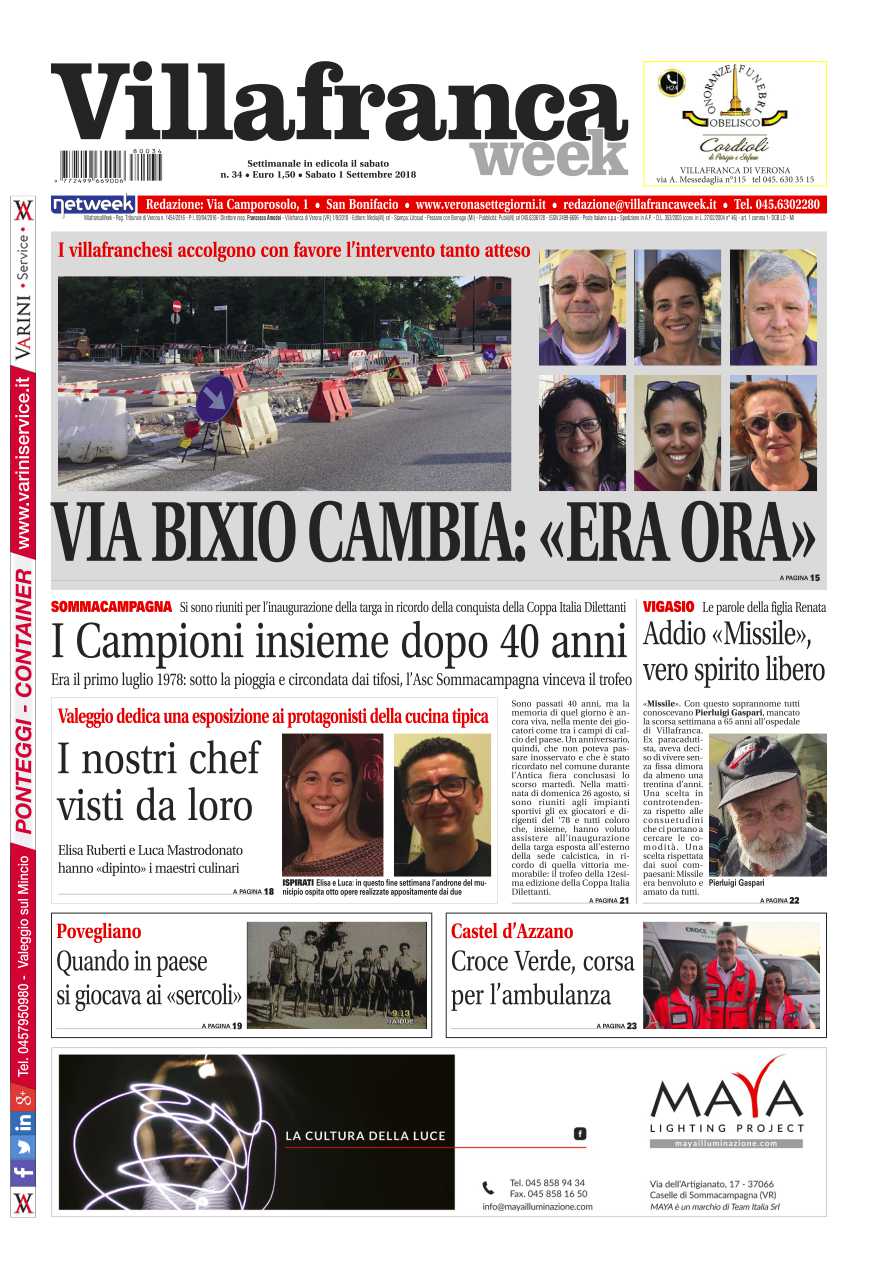 La prima pagina di VillafrancaWeek