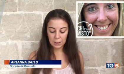 Manuela Bailo scomparsa: l’appello della sorella Arianna in tv