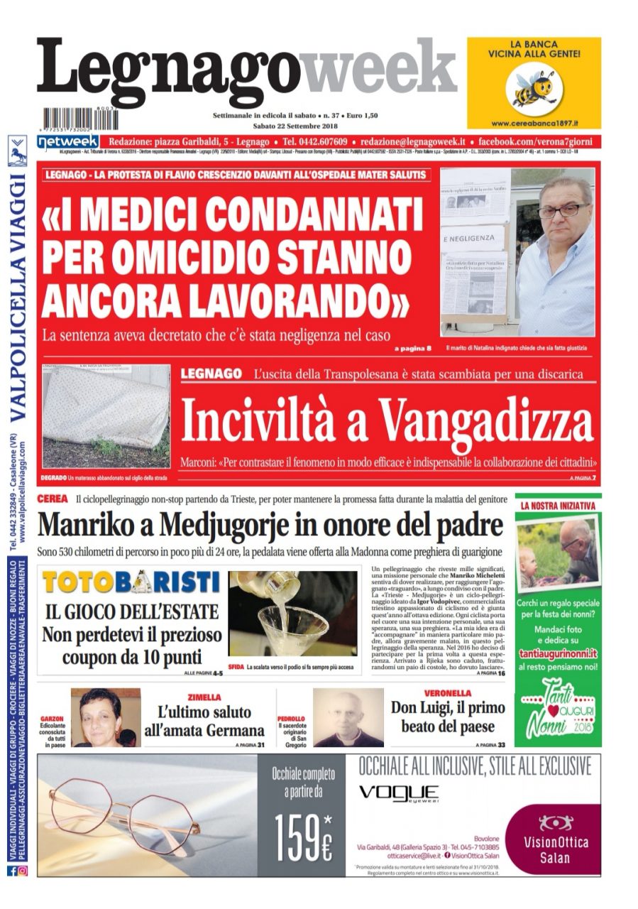 A voi la prima pagina di LegnagoWeek