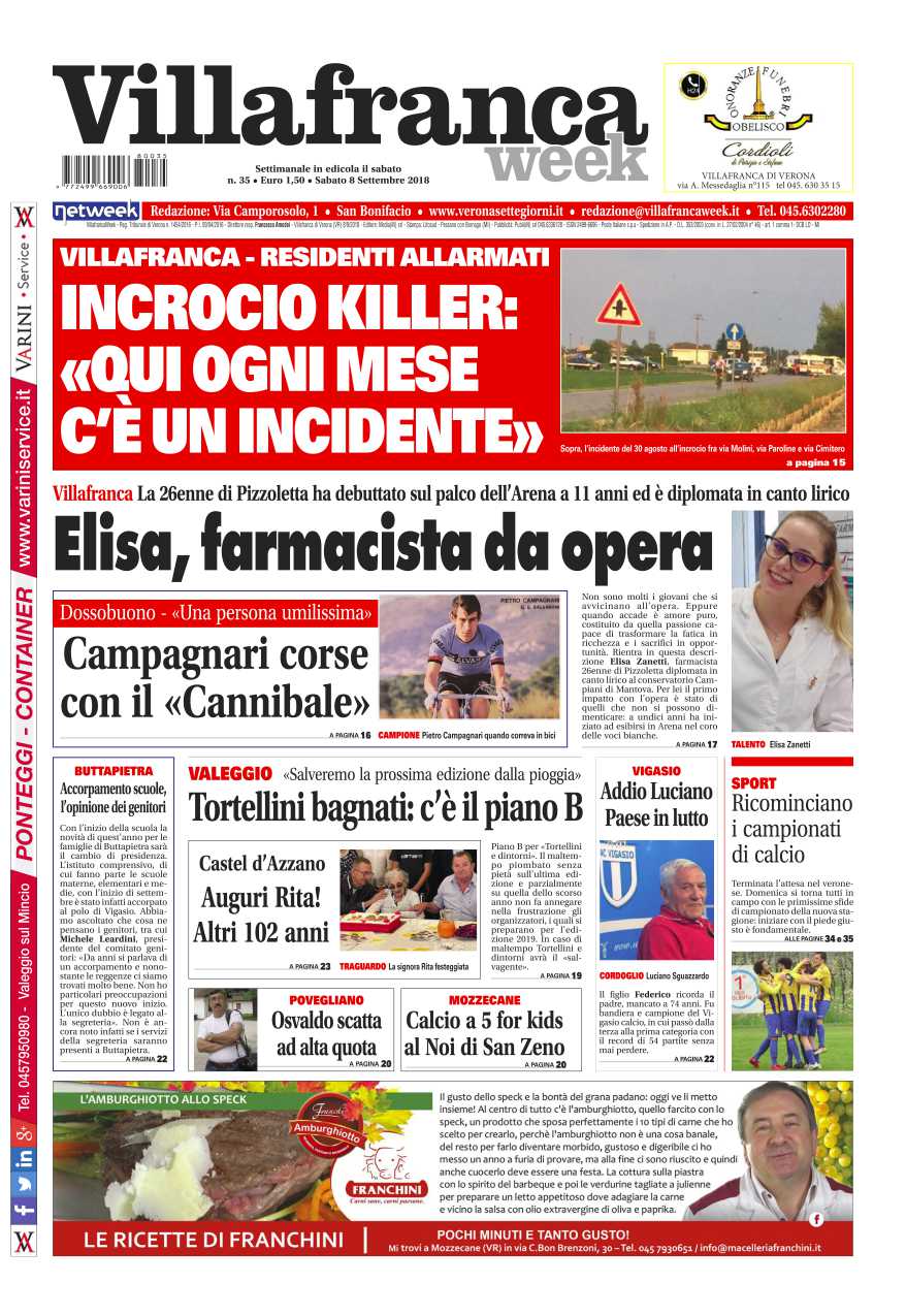 La prima pagina di VillafrancaWeek