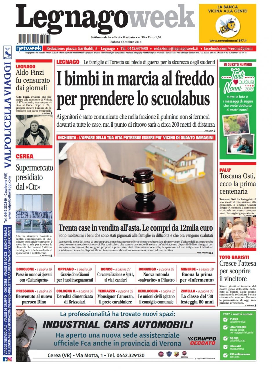 A voi la prima pagina di Legnago Week