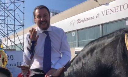 Salvini a Verona a cavallo