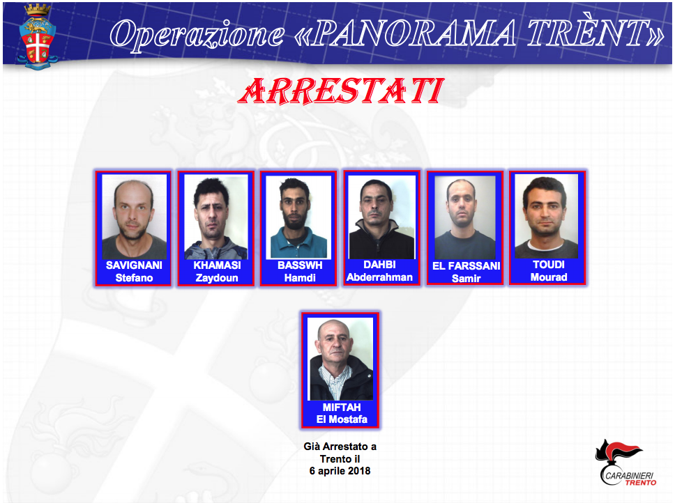 Droga dalla Valpolicella a Trento: sgominata la banda