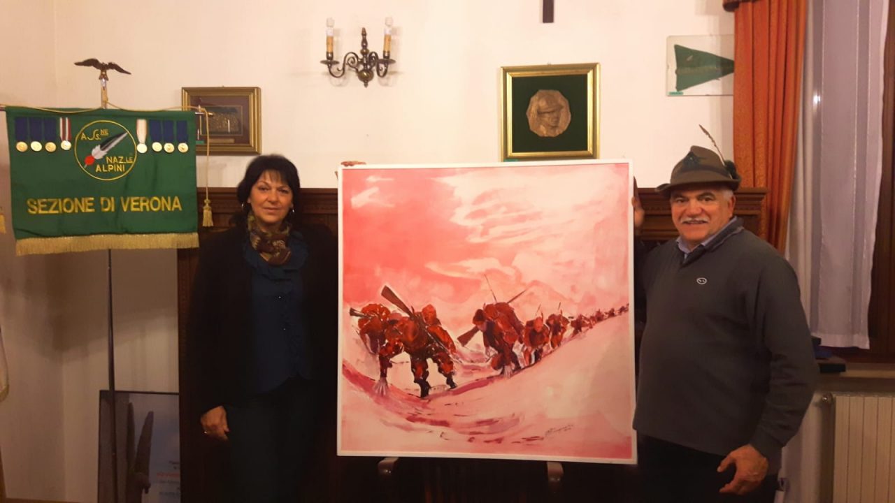 Una tela d’artista per le penne nere