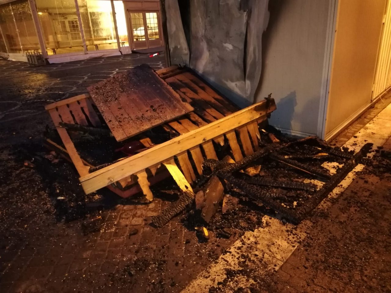 Incendio in piazza a San Bonifacio