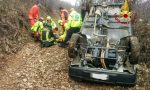 Auto si capovolge nel bosco a Caprino Veronese