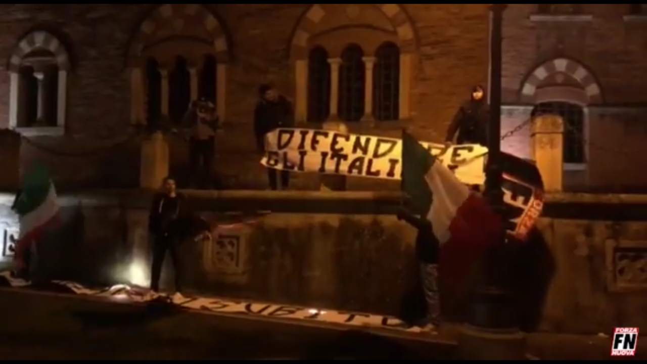 Blitz di Forza Nuova a Cologna Veneta contro l’immigrazione