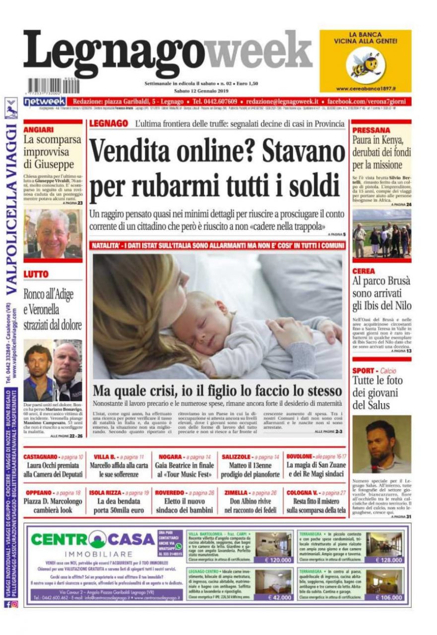 A voi la prima pagina di LegnagoWeek